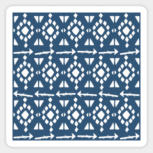 Boho Mud Cloth Pattern On Blue Sticker